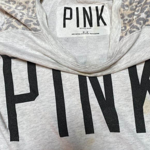 PINK Victoria's Secret White Sweatshirt Relaxed Fit Crew Neck medium - Picture 2 of 2